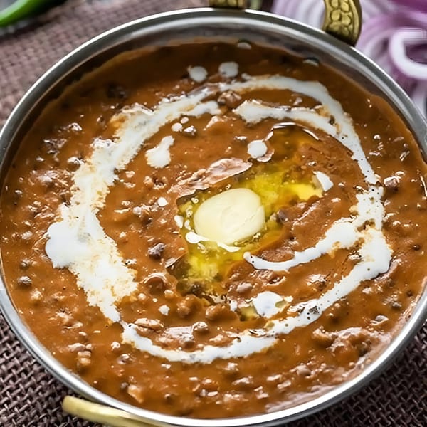 HotBits Indian Cuisine's Dal Makhani, a rich lentil dish, topped with cream and a dollop of butter.