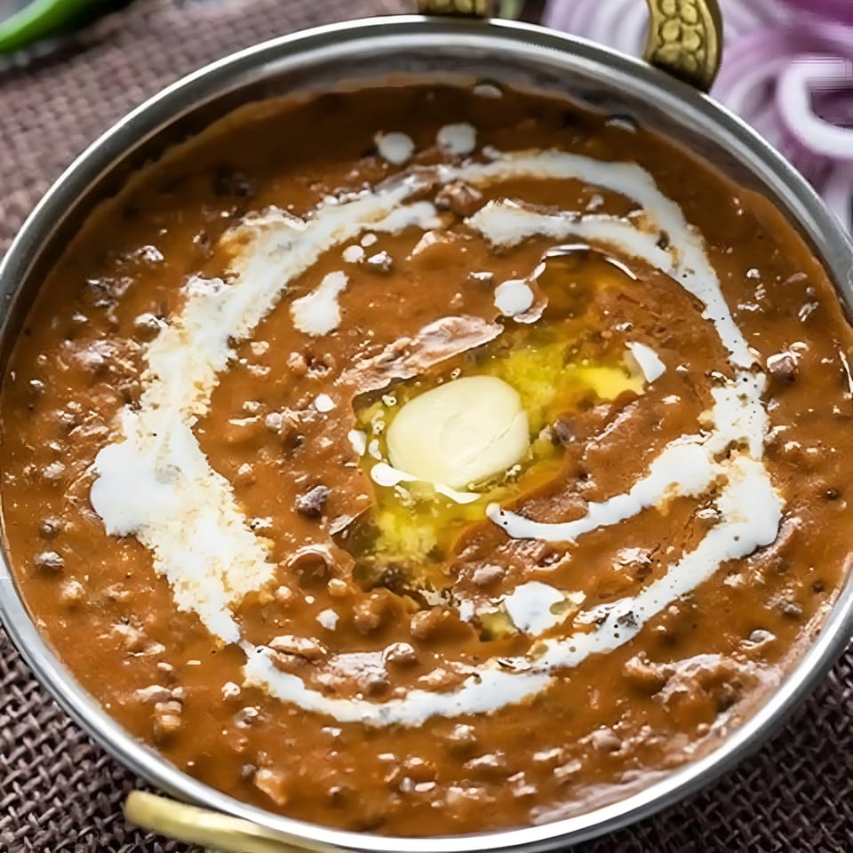 HotBits Indian Cuisine's Dal Makhani, a rich lentil dish, topped with cream and a dollop of butter.
