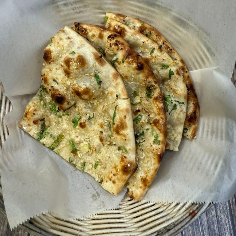 Delicious Garlic Naan and Indian Cuisine